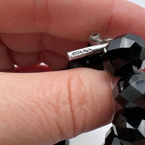 Kenneth Cole NY Black Stretch Bracelet Pave rhinestones stretch beaded - Picture 4 of 5